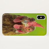 Coques Case-Mate iPhone Visage drôle de poulet sur le vert (Dos (Horizontal))