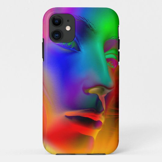 Coques Case-Mate iPhone Visage d'une femme psychédélique (Dos)