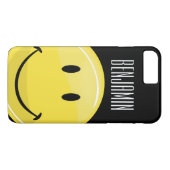 Coques Case-Mate iPhone Visage heureux jaune classique (Dos (Horizontal))
