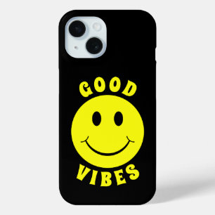 Coque Pour iPhone 15 Visage Jaune Heureux Bonne Vibration