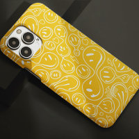 Visage Souriant Cool Motif de Sourire qui Fond jau
