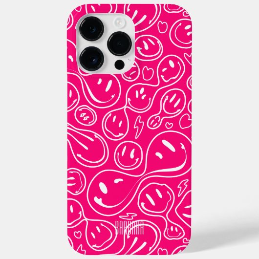 Coques Case-Mate iPhone Visage souriant moderne Smile Motif rose élégant (Verso)