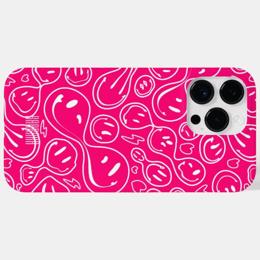 Coques Case-Mate iPhone Visage souriant moderne Smile Motif rose élégant (Verso (horizontal))