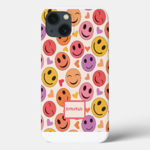 Case-Mate iPhone Case Visages heureux souriants avec un nom personnalis