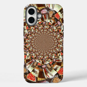 Coques iPhone 16 Plus Vision Psychédélique   Teintes Abstraites Brun Ter