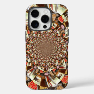 iPhone 16 Pro Case Vision Psychédélique   Teintes Abstraites Brun Ter