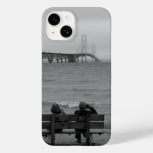 Coque Pour iPhone 14 Visualisation de l'iPhone Coque-mat Mackinac Bridg
