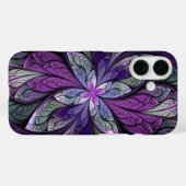 Coques Case-Mate iPhone Vitrail Abstrait violet (Verso (horizontal))