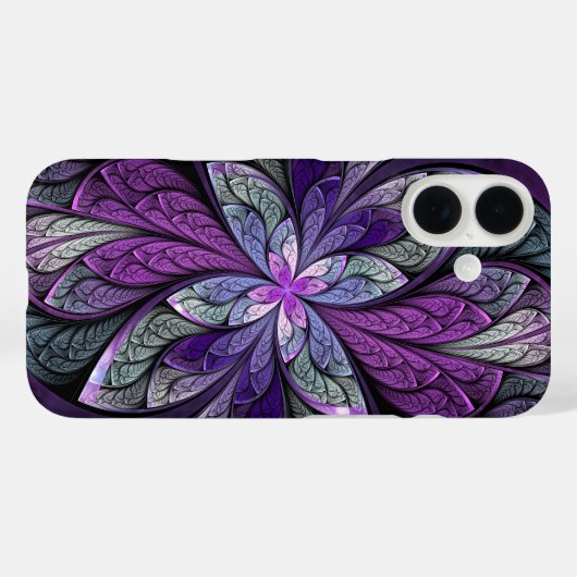 Coques Case-Mate iPhone Vitrail Abstrait violet (Verso (horizontal))