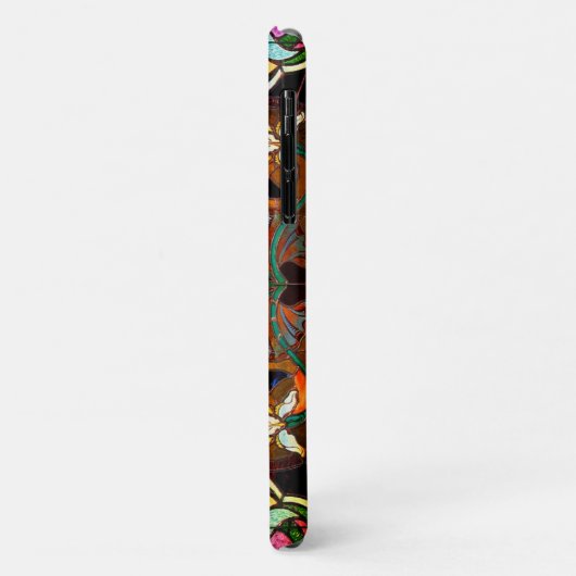 Coques Case-Mate iPhone Vitrail Art nouveau fleuri (Dos/Gauche)