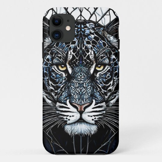 Coques Case-Mate iPhone Vitrail Black Panther (Dos)