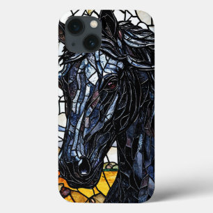 Case-Mate iPhone Case Vitrail Cheval Noir Élégance