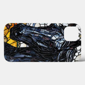 Coques Case-Mate iPhone Vitrail Cheval Noir Élégance (Verso (horizontal))