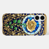 Coques Case-Mate iPhone Vitrail Élégant avec Rose Dorée (Verso (horizontal))