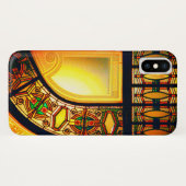 Coques Case-Mate iPhone Vitrail victorien jaune noir élégant (Dos (Horizontal))