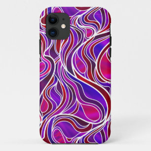 Coques Pour iPhone Vitrail violet Abstrait