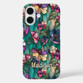 Coques Case-Mate iPhone Vitre teinté floral pourpre (Verso)