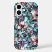 Coques Case-Mate iPhone Vitre vitrail floral bleu violet (Verso)