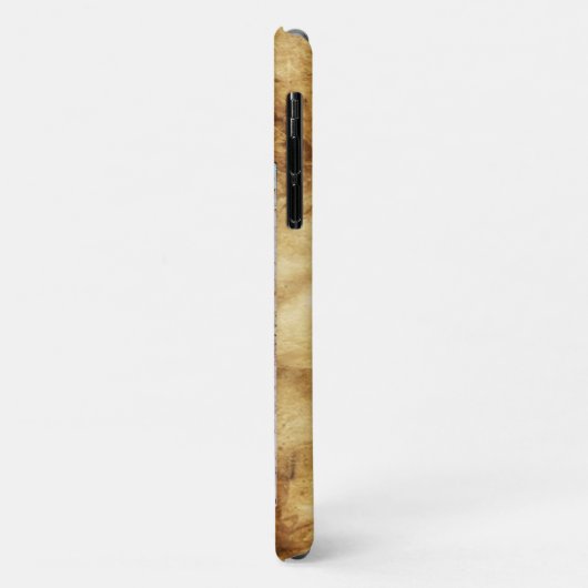 Coques Case-Mate iPhone VITRUVIAN MAN Parchemin antique Rouge Ruby Monogra (Dos/Gauche)