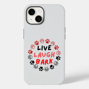Coque Pour iPhone 14 Vivez l'écorce de rire en blanc BG