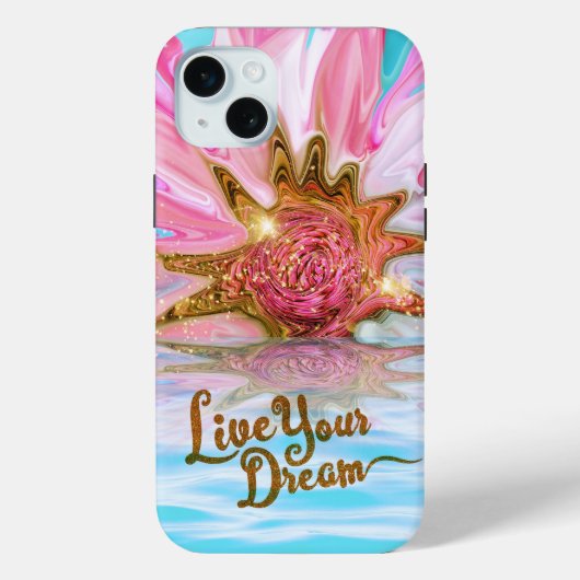 Coques Case-Mate iPhone Vivez votre rêve - Rose Flower power (Verso)