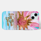 Coques Case-Mate iPhone Vivez votre rêve - Rose Flower power (Verso (horizontal))