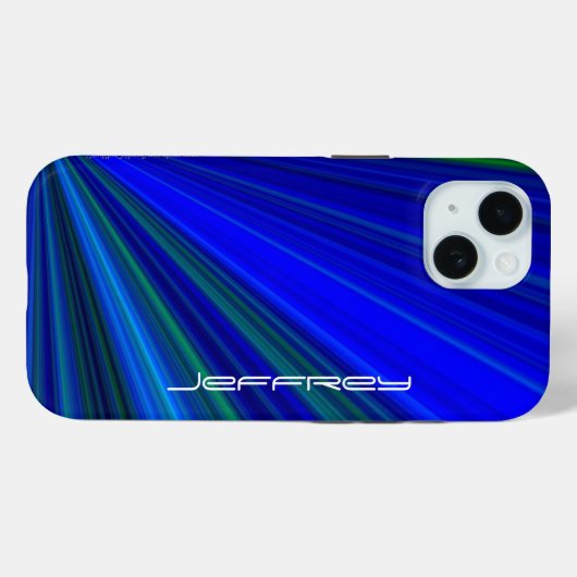 Coques Case-Mate iPhone Vivid Blue Green Starburst Personnaliser le nom To (Verso (horizontal))
