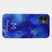 Coques Case-Mate iPhone Vivid Blue Marbled Alcool Encre Texogramme (Dos (Horizontal))