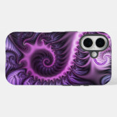 Coques Case-Mate iPhone Vivid Cool Abstrait rose violet Fractal Art Spiral (Verso (horizontal))