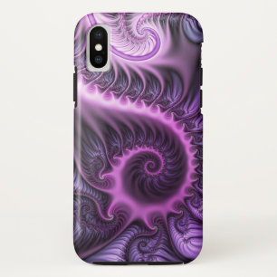 Coque Case-Mate Pour iPhone Vivid Cool Abstrait rose violet Fractal Art Spiral