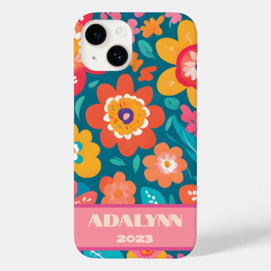 Coques Case-Mate iPhone Vivid Retro Blossoms Valentines Cadeaux pour Ados (Verso)