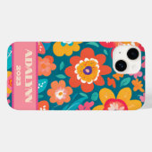 Coques Case-Mate iPhone Vivid Retro Blossoms Valentines Cadeaux pour Ados (Verso (horizontal))