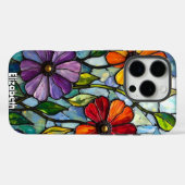 Coques Case-Mate iPhone Vivid Verre Tiré Floral Mosaïque (Verso (horizontal))