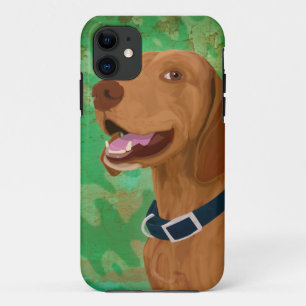 Etui iPhone Case-Mate Vizsla Brown de sourire sur l'arrière - plan vert