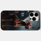 Coques Case-Mate iPhone Vizsla Halloween effrayant (Verso (horizontal))