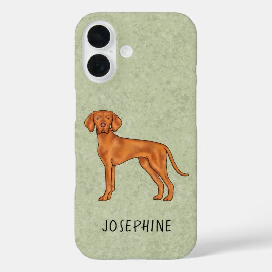 Coques Case-Mate iPhone Vizsla Hongrois mignon Pointeur Chien Avec Le Nom (Verso)
