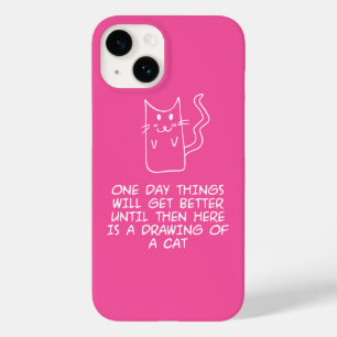 Coque Pour iPhone 14 Voici le dessin d'un chat