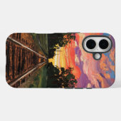Coques Case-Mate iPhone voie ferroviaire du coucher du soleil (Verso (horizontal))