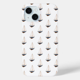 Coque Pour iPhone 15 Voile lisse Preppy Nautical
