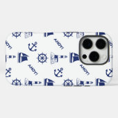 Coques Case-Mate iPhone Voile Motif illustratif Marine Bleu+Blanc (Verso (horizontal))