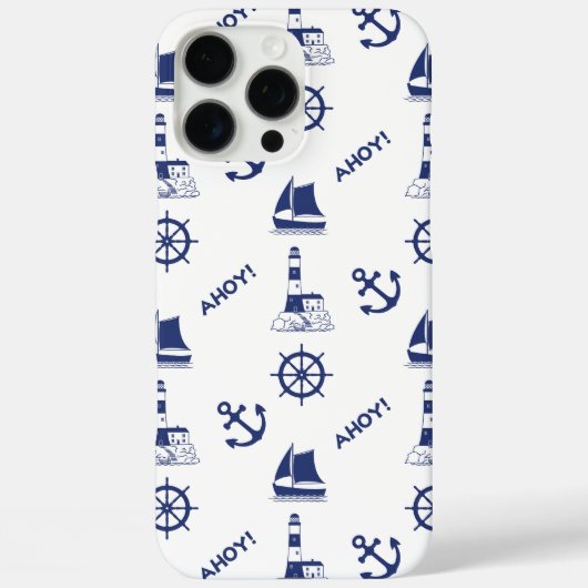 Coques Case-Mate iPhone Voile Motif illustratif Marine Bleu+Blanc (Verso)