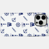 Coques Case-Mate iPhone Voile Motif illustratif Marine Bleu+Blanc (Verso (horizontal))
