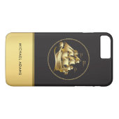 Coques Case-Mate iPhone Voilier nautique masculin avec Monogramme (Dos (Horizontal))