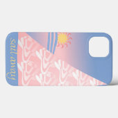 Coques Case-Mate iPhone Voilier rose et bleu (Verso (horizontal))