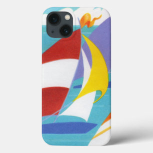 Etui iPhone Case-Mate Voiliers abstraits colorés vintages dans l'eau