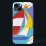 Etui iPhone Case-Mate Voiliers Abstraits vintages colorés dans l'eau<br><div class="desc">C'est une image vintage d'un groupe de voiliers abstraits colorés et lumineux naviguant dans un lac. Voir mon magasin Art by MAR pour apparier les produits avec ce design.</div>