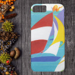 Etui iPhone Case-Mate Voiliers Abstraits vintages colorés dans l'eau<br><div class="desc">C'est une image vintage d'un groupe de voiliers abstraits colorés et lumineux naviguant dans un lac. Voir mon magasin Art by MAR pour apparier les produits avec ce design.</div>