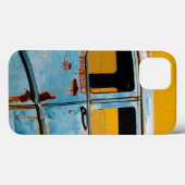 Coques Case-Mate iPhone Voiture bleu rouillé et mur jaune (Verso (horizontal))