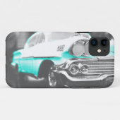 Coques Case-Mate iPhone voiture classique chevy impala bleu vif de 1958 (Dos (Horizontal))