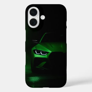 Coques iPhone 16 Voiture de sport de luxe Green Neon Power dans un 